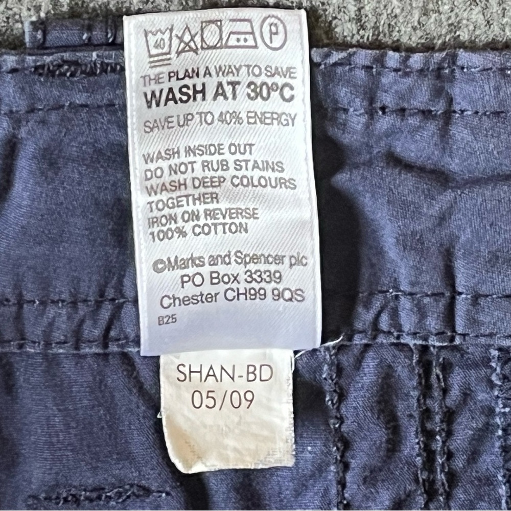 Marks & Spencer Women's Cotton Twill Navy Shorts Size 4 - Picture 6 of 10
